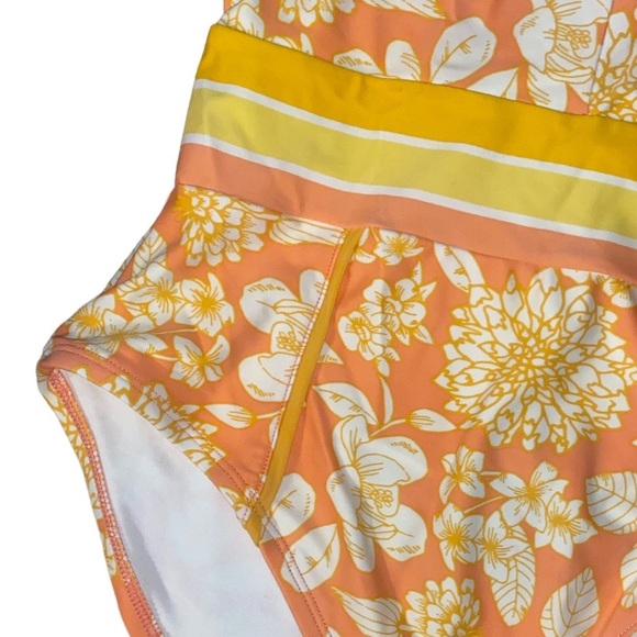 Matilda Jane Women’s One Piece Swimsuit NEW Size Small Peach Yellow Floral - Picture 3 of 10